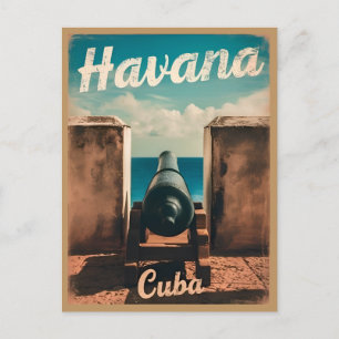 Vintage Travel Havana Cuba Retro Graphic Postkarte