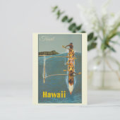 Vintage Travel Hawaii Postkarte (Stehend Vorderseite)