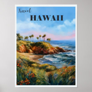 Vintage Travel Hawaii Tropisches Paradies Poster