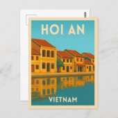 Vintage Travel Hoi An Vietnam Retro Scenic Postkarte (Vorne/Hinten)