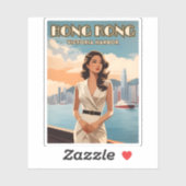 Vintage Travel Hong Kong China Retro Graphic Aufkleber (Blatt)