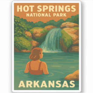 Vintage Travel Hot Springs Nationalpark Arkansas Aufkleber