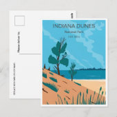 Vintage Travel Indiana Dunes Nationalpark Postkarte (Vorne/Hinten)