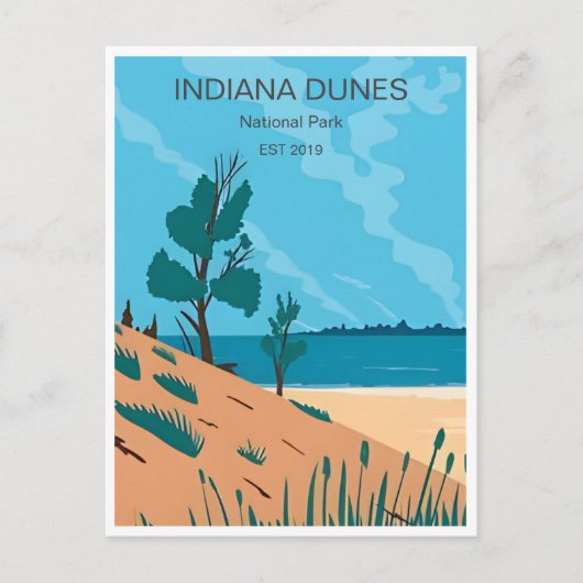 Vintage Travel Indiana Dunes Nationalpark Postkarte (Vorderseite)