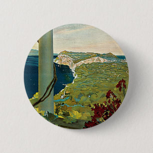 Vintage Travel, Insel Capri, Italien Button