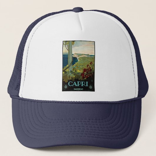 Vintage Travel, Insel Capri, Italien Truckerkappe (Vorderseite)