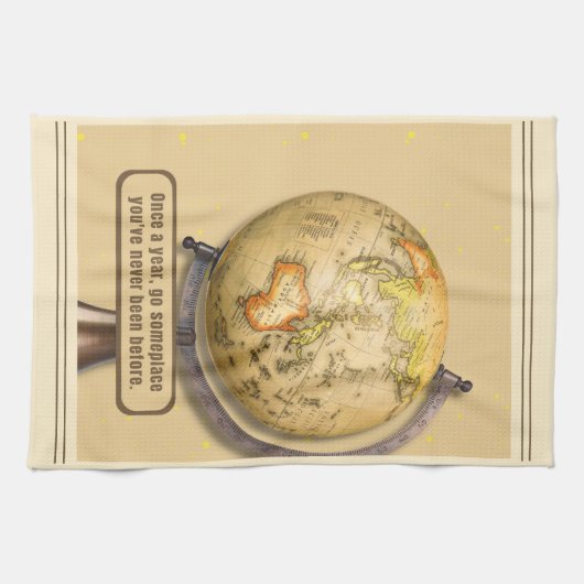 Vintage Travel Inspiration Küchentuch (Horizontal)