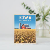 Vintage Travel Iowa Retro Heartland Farm Landscape Postkarte (Stehend Vorderseite)