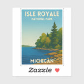 Vintage Travel Isle Royale National Park Michigan Aufkleber (Blatt)