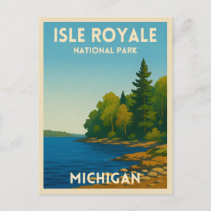 Vintage Travel Isle Royale Nationalpark California Postkarte