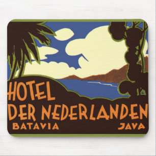 Vintage Travel Jakarta Indonesia Hotel Nederlanden Mousepad