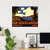 Vintage Travel Jakarta Indonesia Hotel Nederlanden Poster (Heimbüro)
