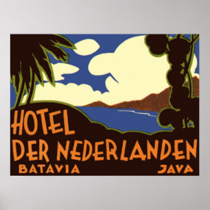 Vintage Travel Jakarta Indonesia Hotel Nederlanden Poster