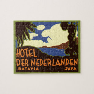 Vintage Travel Jakarta Indonesia Hotel Nederlanden Puzzle