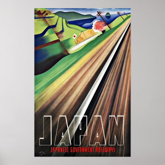 Vintage Travel Japan Railway Poster (Vorne)