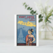 Vintage Travel Java Indonesia Postkarte (Stehend Vorderseite)