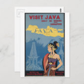 Vintage Travel Java Indonesia Postkarte (Vorne/Hinten)