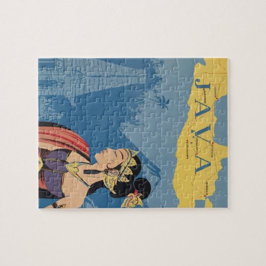 Vintage Travel Java Indonesia Puzzle (Horizontal)