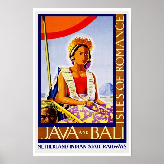 Vintage Travel Java und Bali Poster (Vorne)