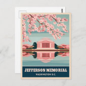 Vintage Travel Jefferson Memorial Washington DC Postkarte (Vorne/Hinten)
