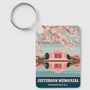 Vintage Travel Jefferson Memorial Washington DC Schlüsselanhänger