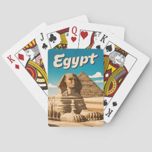 Vintage Travel Kairo Ägypten Pyramide Retro Grafik Spielkarten