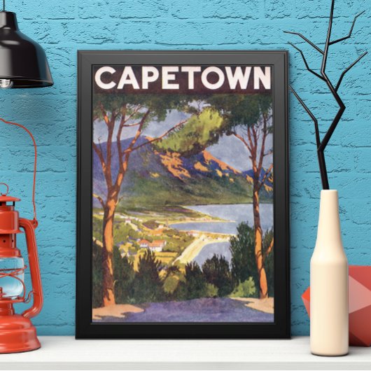 Vintage Travel, Kapstadt, eine Stadt in Südafrika Poster