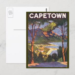 Vintage Travel, Kapstadt, eine Stadt in Südafrika Postkarte