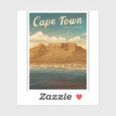 Vintage Travel Kapstadt Südafrika Retro Landschaft Aufkleber (Blatt)