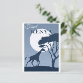 Vintage Travel Kenya Africa Giraffe Postkarte (Stehend Vorderseite)