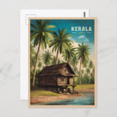 Vintage Travel Kerala India Retro Landschaftlich Postkarte (Vorne/Hinten)