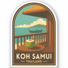 Vintage Travel Koh Samui Island Thailand Retro Aufkleber