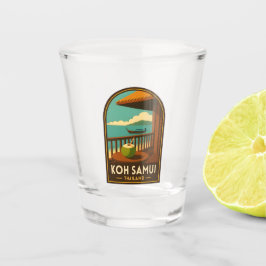 Vintage Travel Koh Samui Island Thailand Retro Schnapsglas