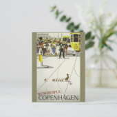 Vintage Travel Kopenhagen Dänemark Postkarte (Stehend Vorderseite)