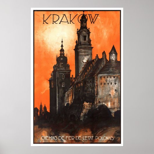 Vintage travel, Krakau Poster (Vorne)