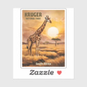 Vintage Travel Krüger Nationalpark Südafrika Aufkleber (Blatt)