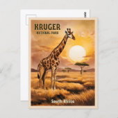 Vintage Travel Krüger Nationalpark Südafrika Postkarte (Vorne/Hinten)