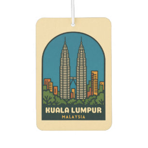 Vintage Travel Kuala Lumpur Malaysia Retro Style Autolufterfrischer