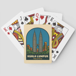 Vintage Travel Kuala Lumpur Malaysia Retro Style Spielkarten