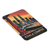 Vintage Travel Kuala Lumpur Malaysia Sunset Retro Magnet (Rechte Seite)