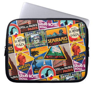 Vintage Travel Labels Laptopschutzhülle
