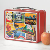 Vintage Travel Labels Metall Brotdose (Beispiel)