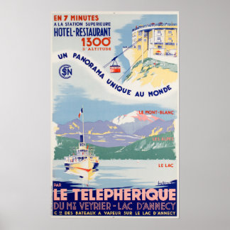 Vintage Travel - Lake Annecy - Frankreich Poster
