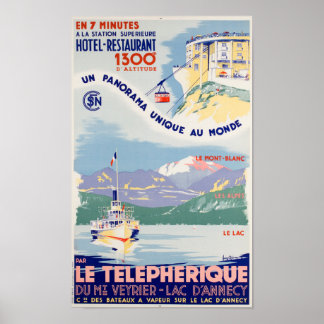 Vintage Travel - Lake Annecy - Frankreich Poster