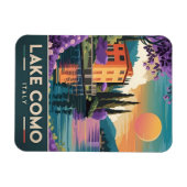 Vintage Travel Lake Como Italien Sunset Landschaft Magnet (Horizontal)