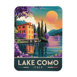 Vintage Travel Lake Como Italien Sunset Landschaft Magnet