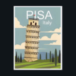 Vintage Travel Leaning Tower of Pisa Italien Postkarte<br><div class="desc">Vintag,  Retro,  Reisen,  modern,  Aquarell,  klassisch,  Schiefen,  Turm,  Pisa,  italy, </div>