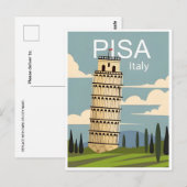 Vintage Travel Leaning Tower of Pisa Italien Postkarte (Vorne/Hinten)