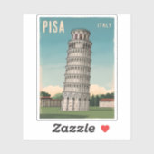 Vintage Travel Leaning Tower von Pisa Retro Graphi Aufkleber (Blatt)