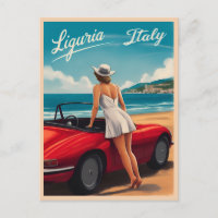 Vintage Travel Ligurien Italien Seaside Retro Land